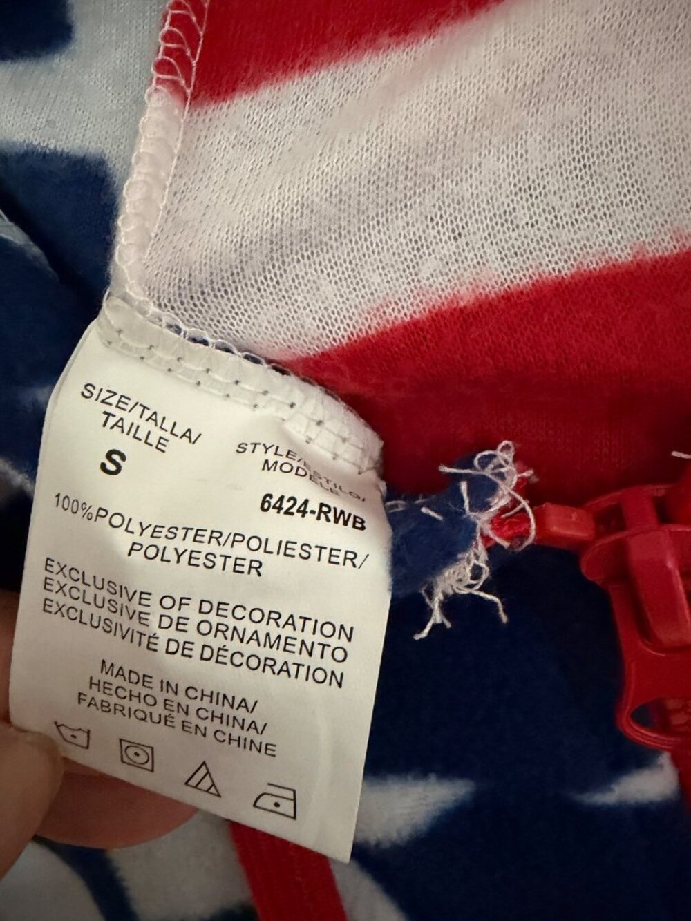 Follow Me American Flag Fleece Hooded Zip Jumpsuit Onesie Pajamas S Unisex - Picture 5 of 6